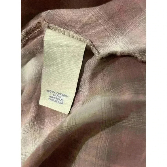 Anthropologie Odille Ruffle Front Button Down Blouse Shirt Size 6 Small Plaid S - Picture 3 of 4